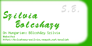 szilvia bolcshazy business card